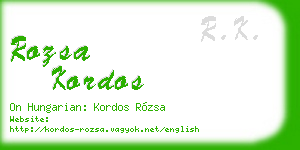 rozsa kordos business card