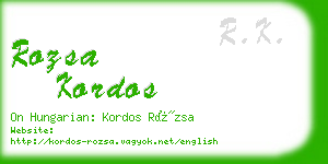 rozsa kordos business card